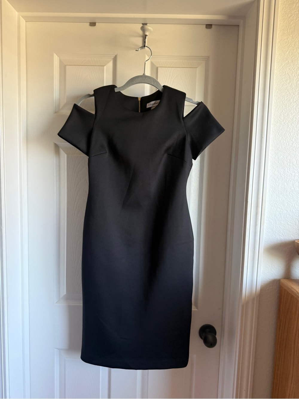 Calvin Klein Black Cold Shoulder Sheath Dress